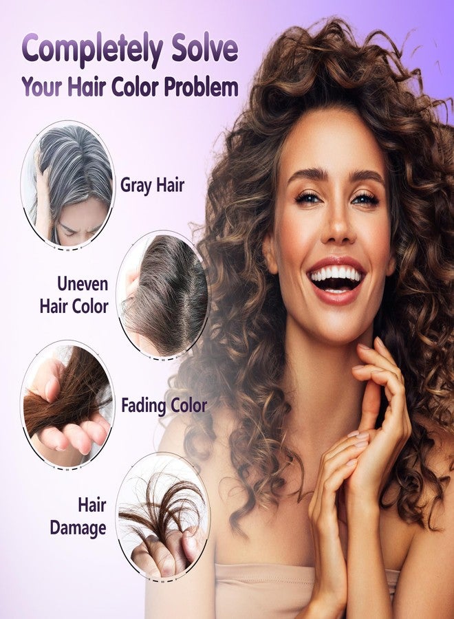 Leorx 3 In 1 Brown Hair Dye Shampoo, Color For Refresh Hair Instant Herbal Coloring For Women & Men, 16.9 Fl Oz, Natural Ingredients, Unisex, Para Canas Mujer - Image 4